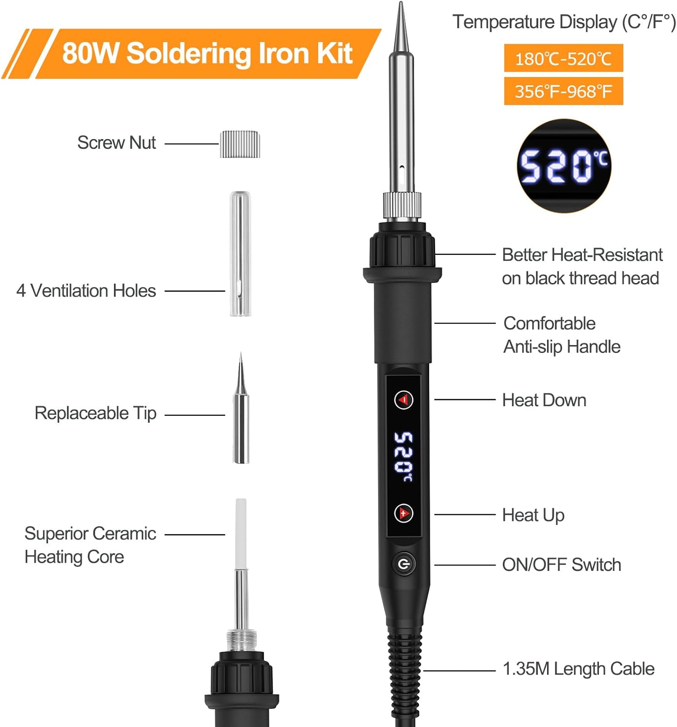 80W Soldering Iron Kit with Ad - Electronics Repair Images avis et prix
